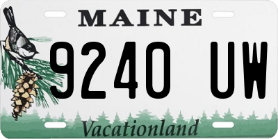 ME license plate 9240UW