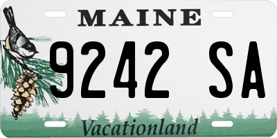 ME license plate 9242SA