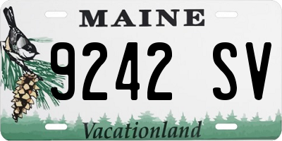 ME license plate 9242SV