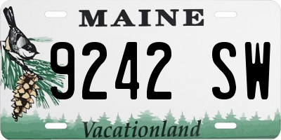 ME license plate 9242SW