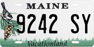 ME license plate 9242SY