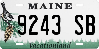 ME license plate 9243SB