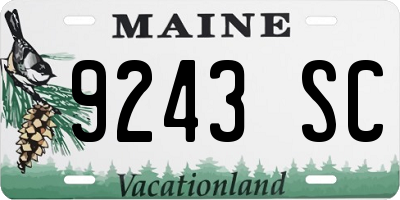 ME license plate 9243SC