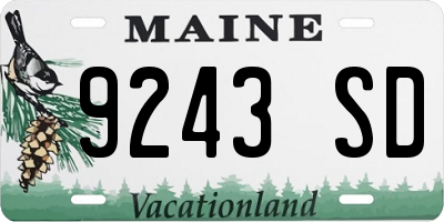 ME license plate 9243SD