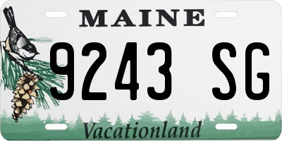 ME license plate 9243SG