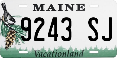 ME license plate 9243SJ