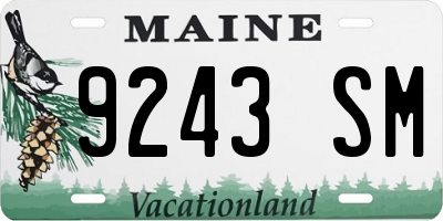 ME license plate 9243SM