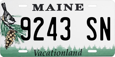 ME license plate 9243SN