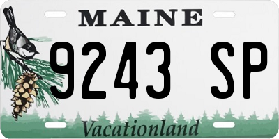 ME license plate 9243SP