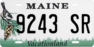 ME license plate 9243SR