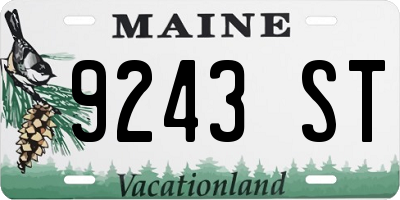 ME license plate 9243ST