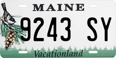 ME license plate 9243SY