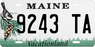 ME license plate 9243TA