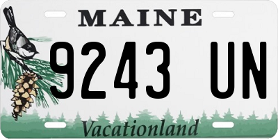 ME license plate 9243UN