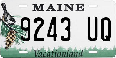 ME license plate 9243UQ