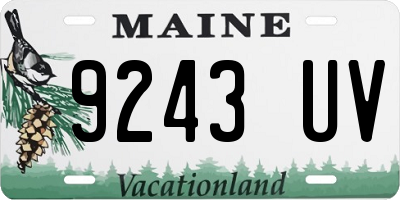 ME license plate 9243UV