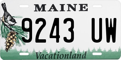 ME license plate 9243UW