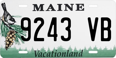 ME license plate 9243VB