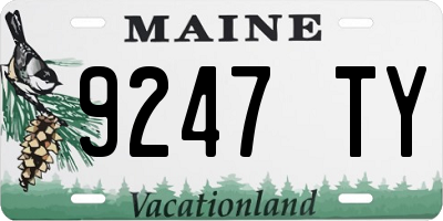 ME license plate 9247TY