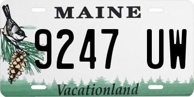 ME license plate 9247UW