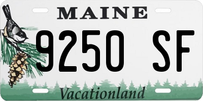 ME license plate 9250SF