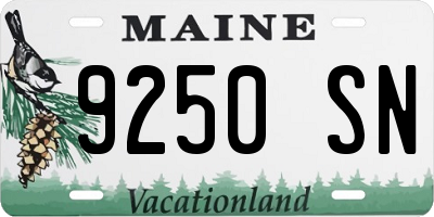 ME license plate 9250SN