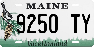 ME license plate 9250TY