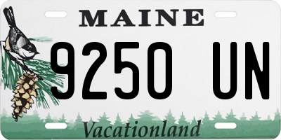 ME license plate 9250UN