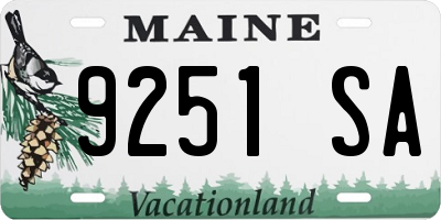 ME license plate 9251SA