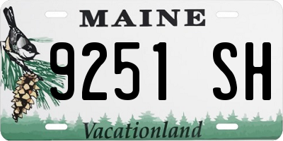 ME license plate 9251SH