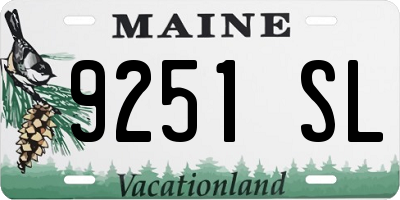 ME license plate 9251SL