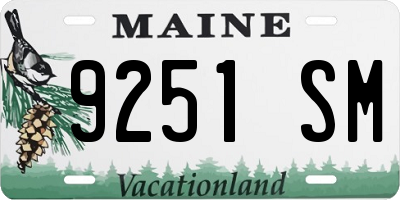 ME license plate 9251SM