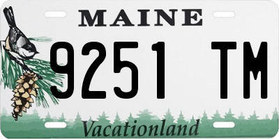 ME license plate 9251TM