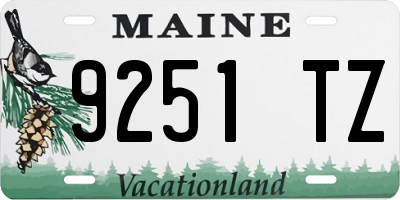 ME license plate 9251TZ