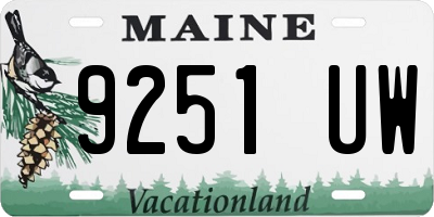 ME license plate 9251UW