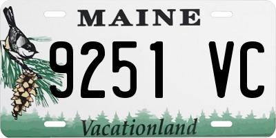 ME license plate 9251VC