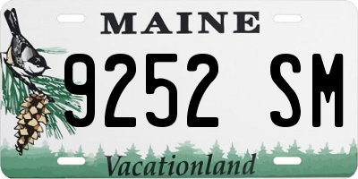 ME license plate 9252SM