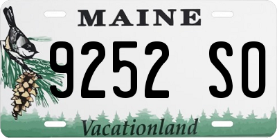 ME license plate 9252SO