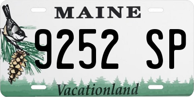 ME license plate 9252SP
