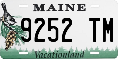 ME license plate 9252TM