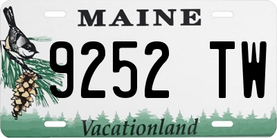ME license plate 9252TW