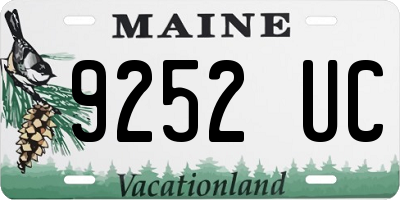 ME license plate 9252UC