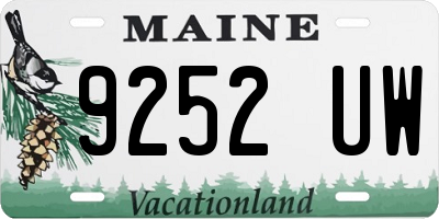 ME license plate 9252UW