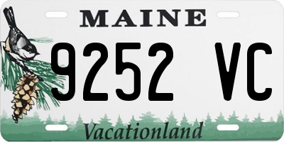 ME license plate 9252VC