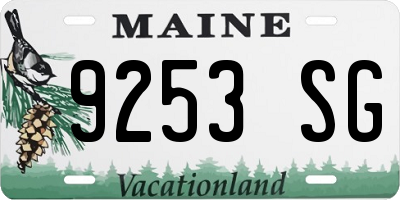 ME license plate 9253SG