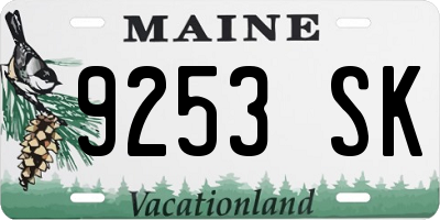 ME license plate 9253SK