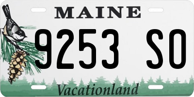 ME license plate 9253SO