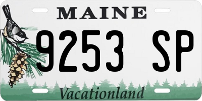 ME license plate 9253SP