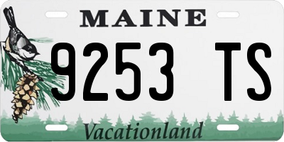 ME license plate 9253TS
