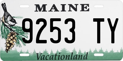 ME license plate 9253TY
